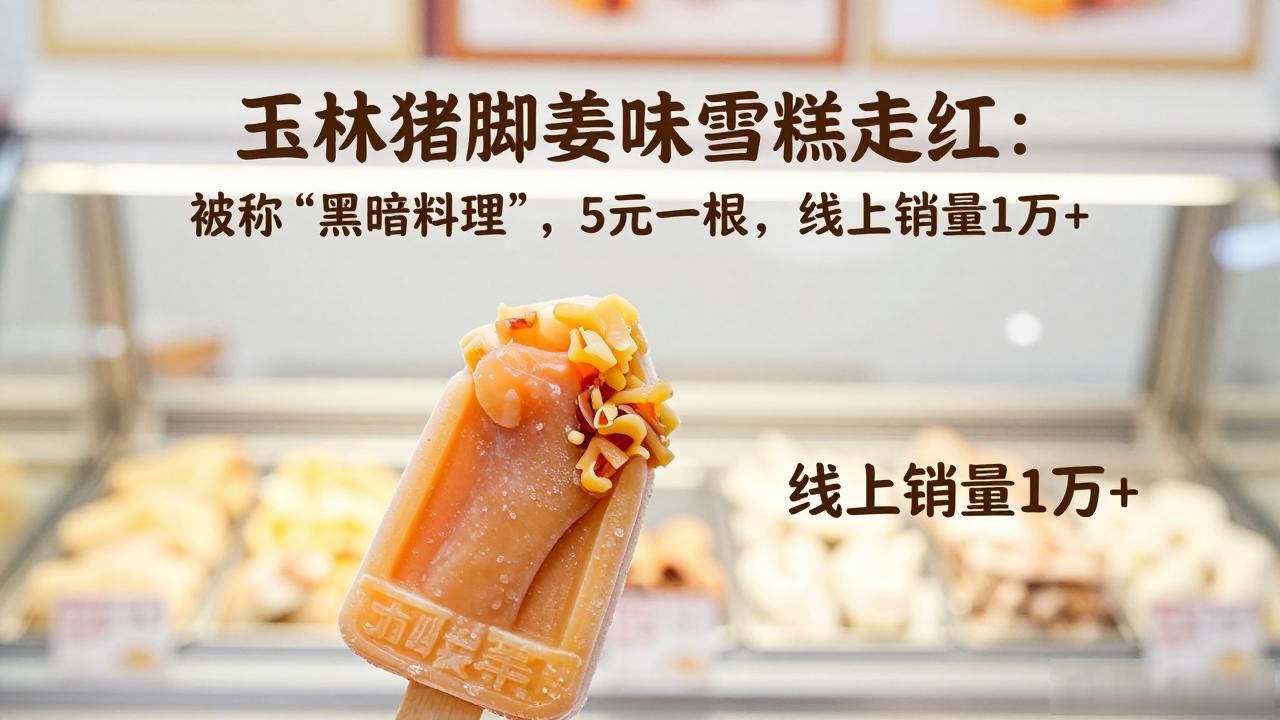 玉林猪脚姜味雪糕走红：被称“黑暗料理”，5元一根，线上销量1万+