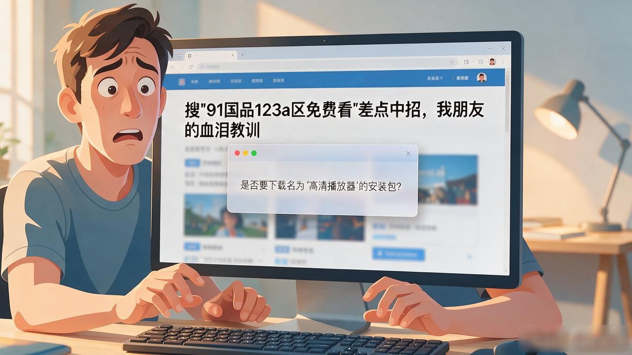 搜"91国品123a区免费看"差点中招，我朋友的血泪教训